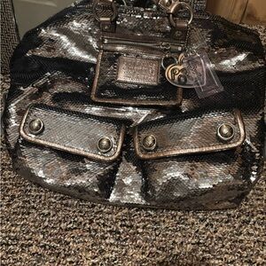 Coach Metallic Sequin Shoulder Bag